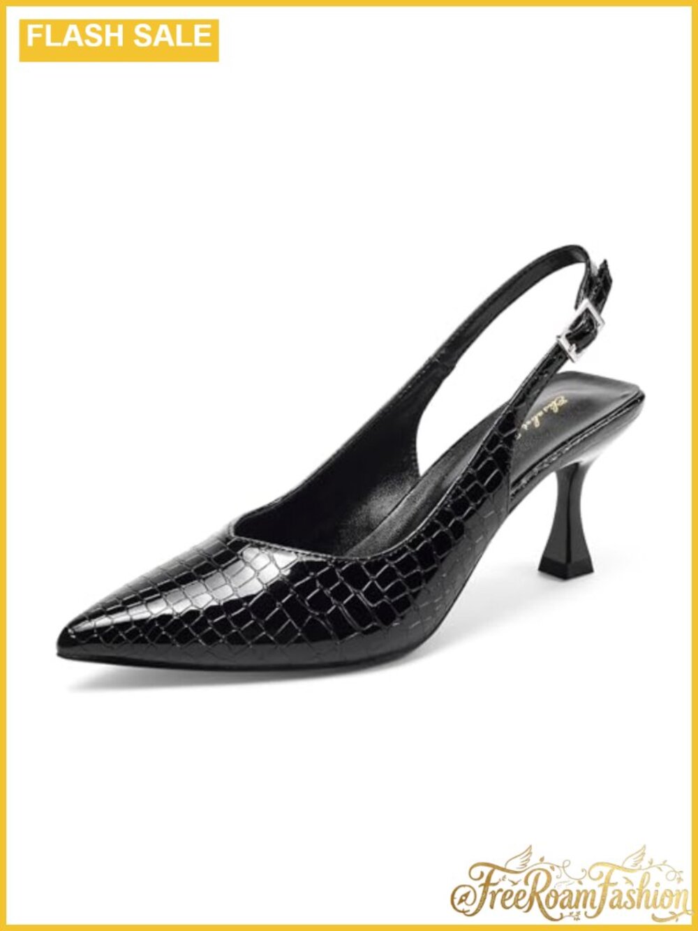 Women's Kitten Heel Slingback Pumps Pointed Toe Dressy Wedding Shoes